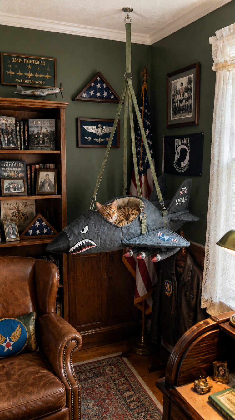 Purrjet Fighter jet cat bed
