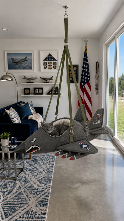 Purrjet Fighter jet cat bed
